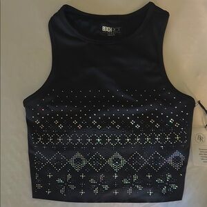 Beach Riot Black Rhinestone Tank Top